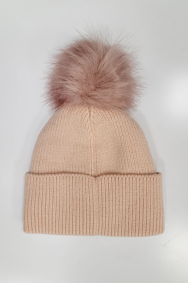 Blush Merry & Bright Knit Pom Hat