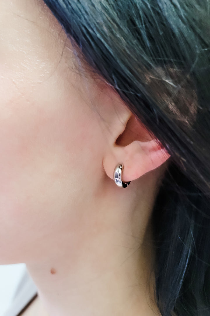 Prosperity Silver Mini Huggie Earrings