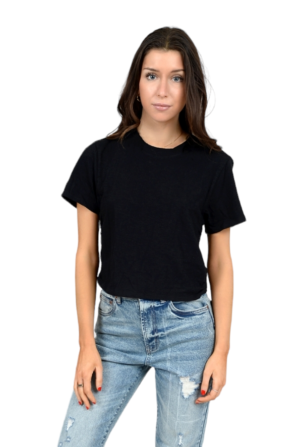 Black Rina Side Shirred Tee