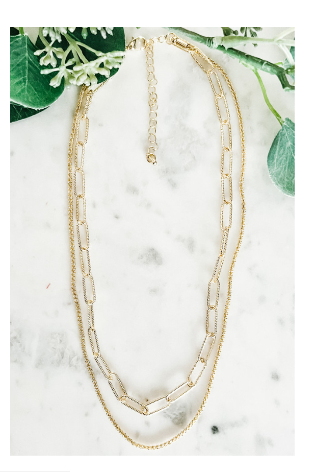Gold Diamond Cut Chain Necklace