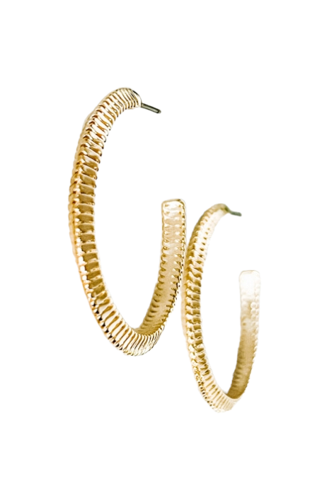 Gold Textured Hoop Earrings