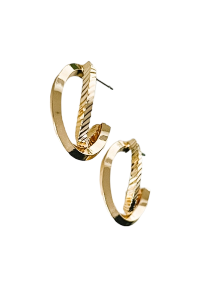 Gold Small Twist Hoop Earrings