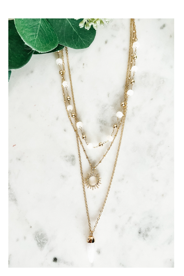 Multi-Layer Gold Dagger Charm Necklace