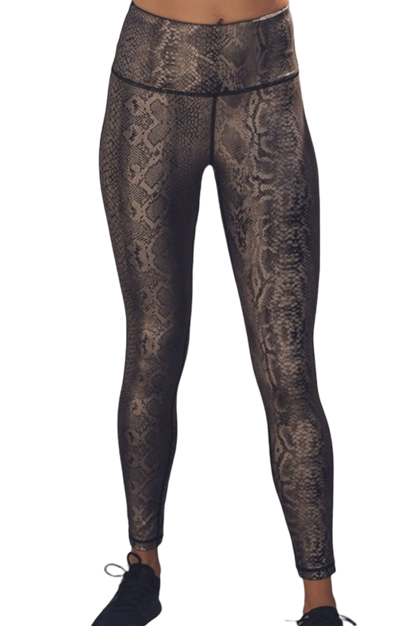 Violet Snakeskin Metallic Leggings