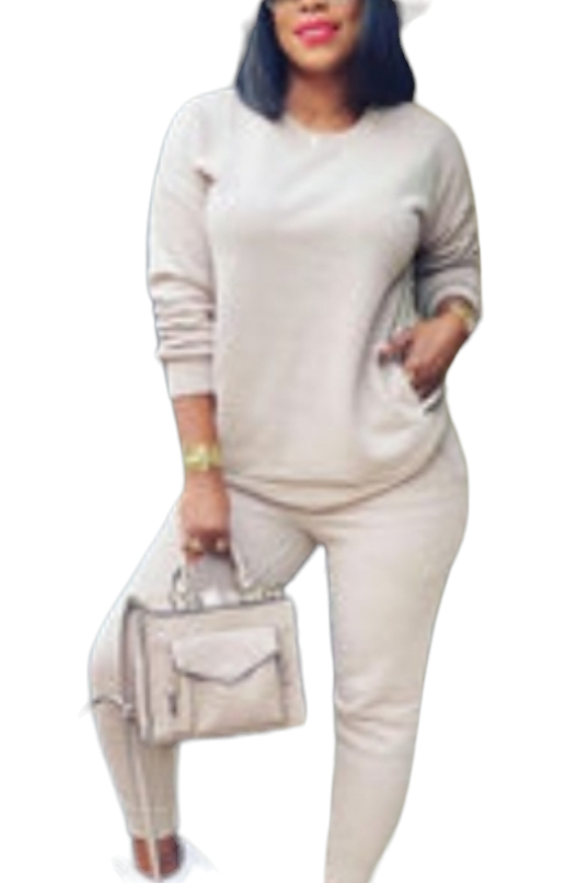 Apricot Pocket Crewneck & Jogger Pant Set