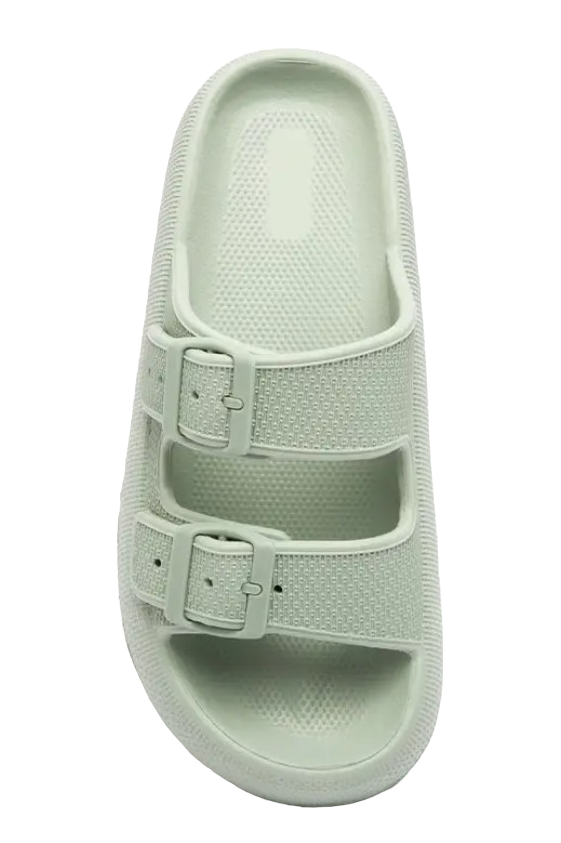 Mint Green Double Buckle Cloud Sandal