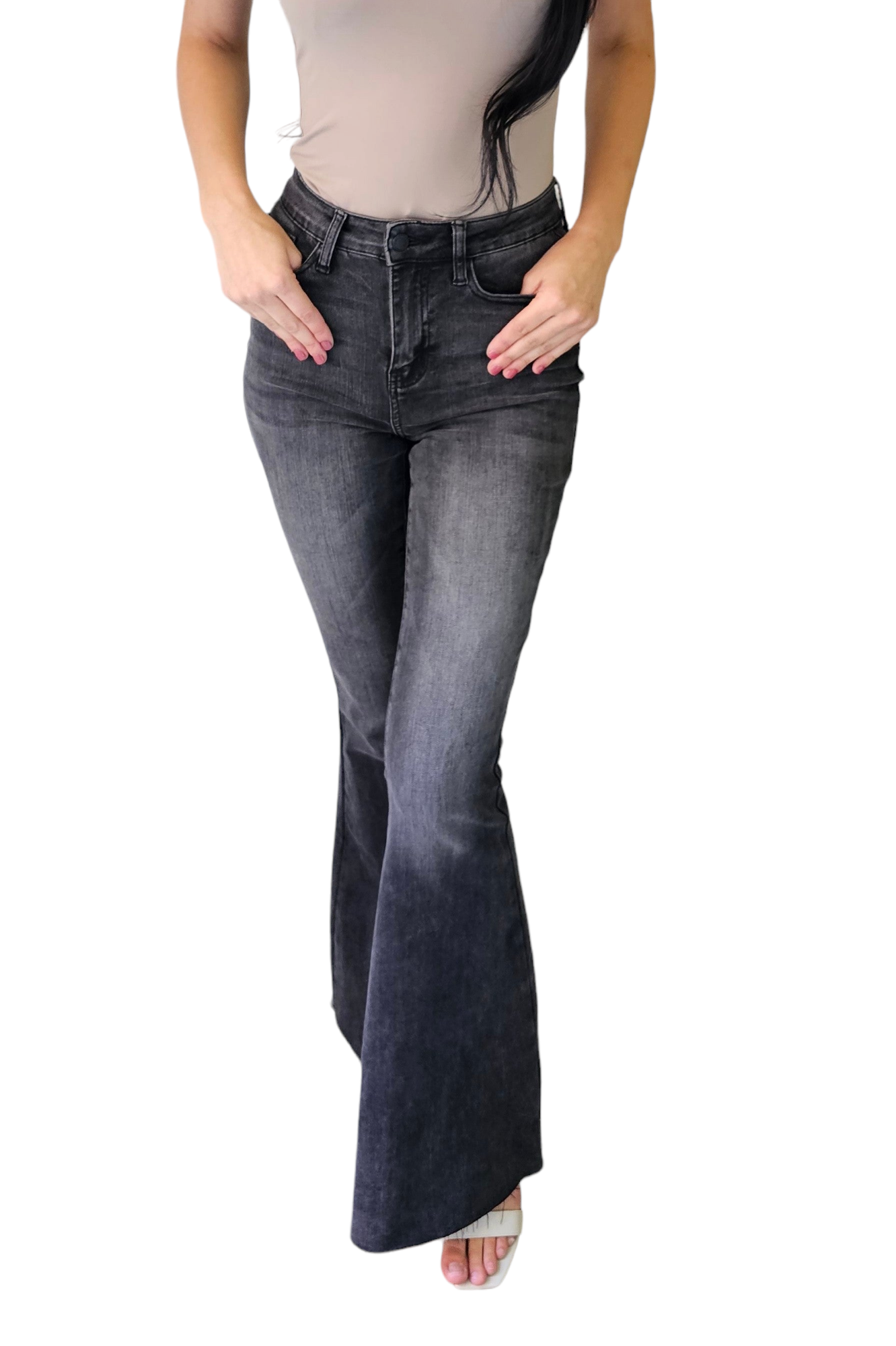 Judy Blue Freebird Black Super Flare Jeans
