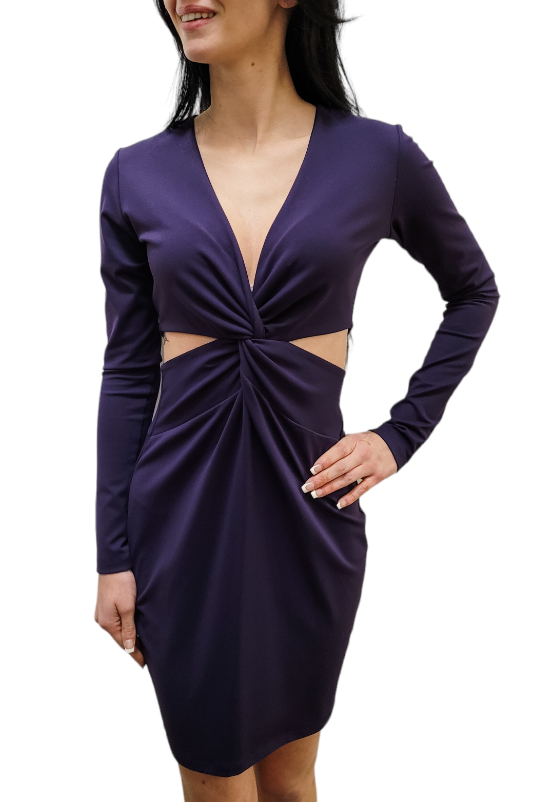chinese dress ladies EGGPLANT LONG DRESS WITH CAPE main image 1