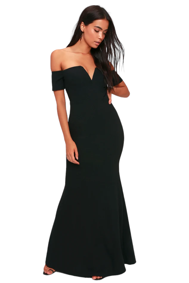 All this Allure Black Strappy Backless Mermaid Maxi Dress