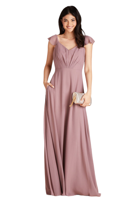 Birdy Grey Kae Dark Mauve Chiffon Dress