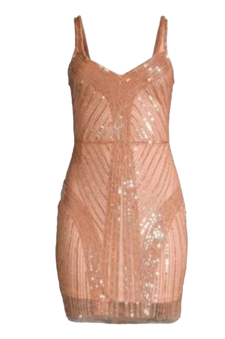 Parker Lauren Rose Peach Sequin Dress
