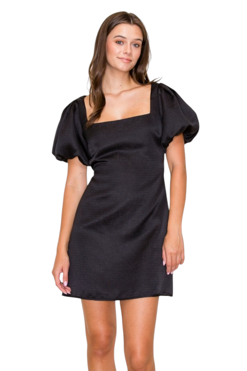 Glam Black Open Back Mini Dress – Luscious Boutique