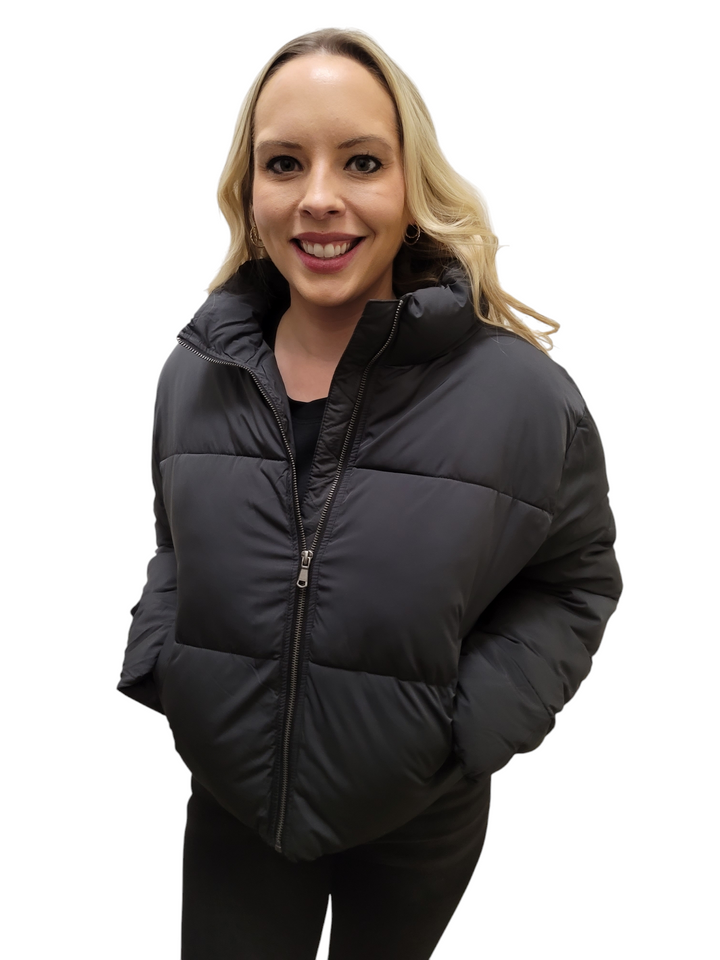 Black Quilted Puffer Jacket
