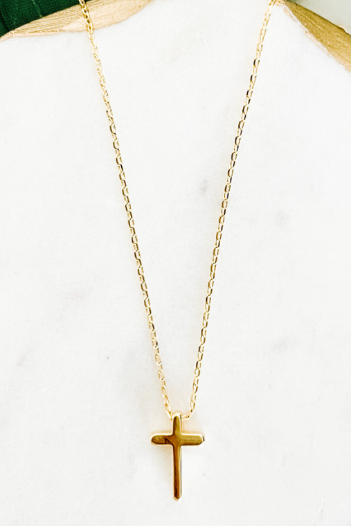 Gold Dainty Cross Necklace