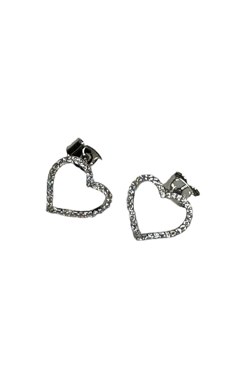 Silver Dainty Heart Stud Earrings