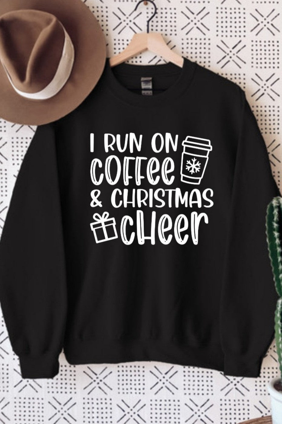 Coffee & Christmas Cheer Black Sweatshirt