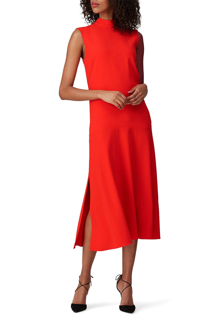 Victoria Victoria Beckham Red High Neck Sleeveless Dress