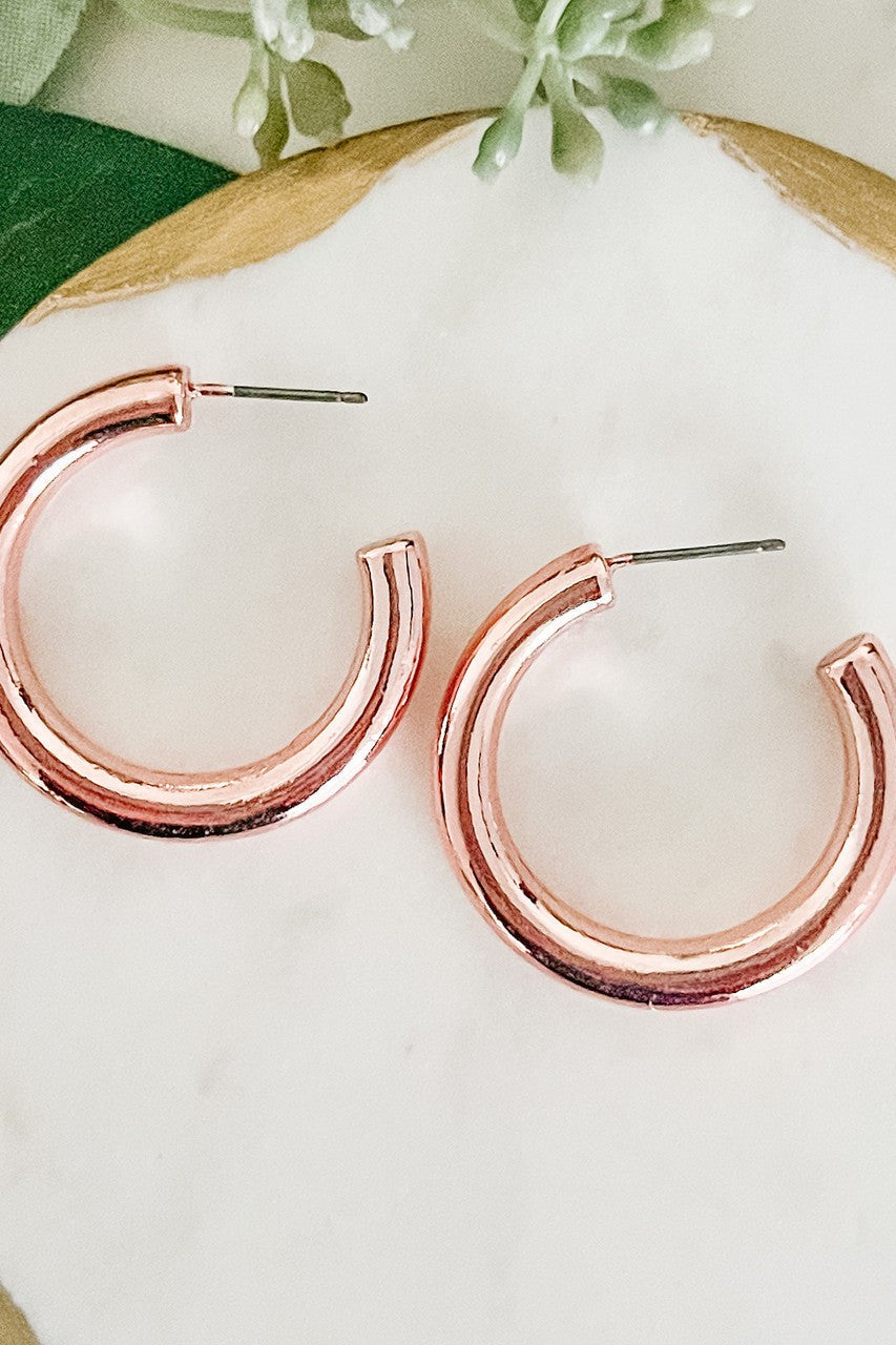 Dazzling Pink Hoop Earrings