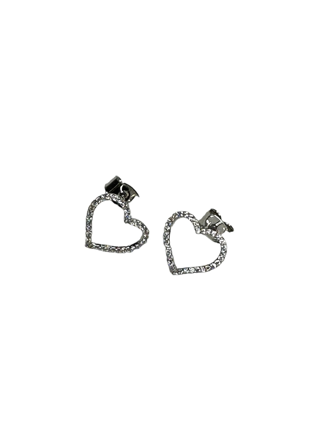 Silver Dainty Heart Stud Earrings