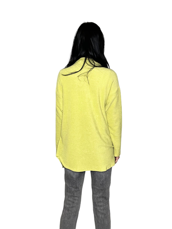 Bucket List Lime Front Pocket Loop French Terry Shacket