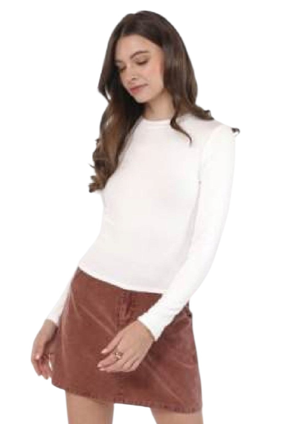 Sadie & Sage White Ronan Crewneck Top