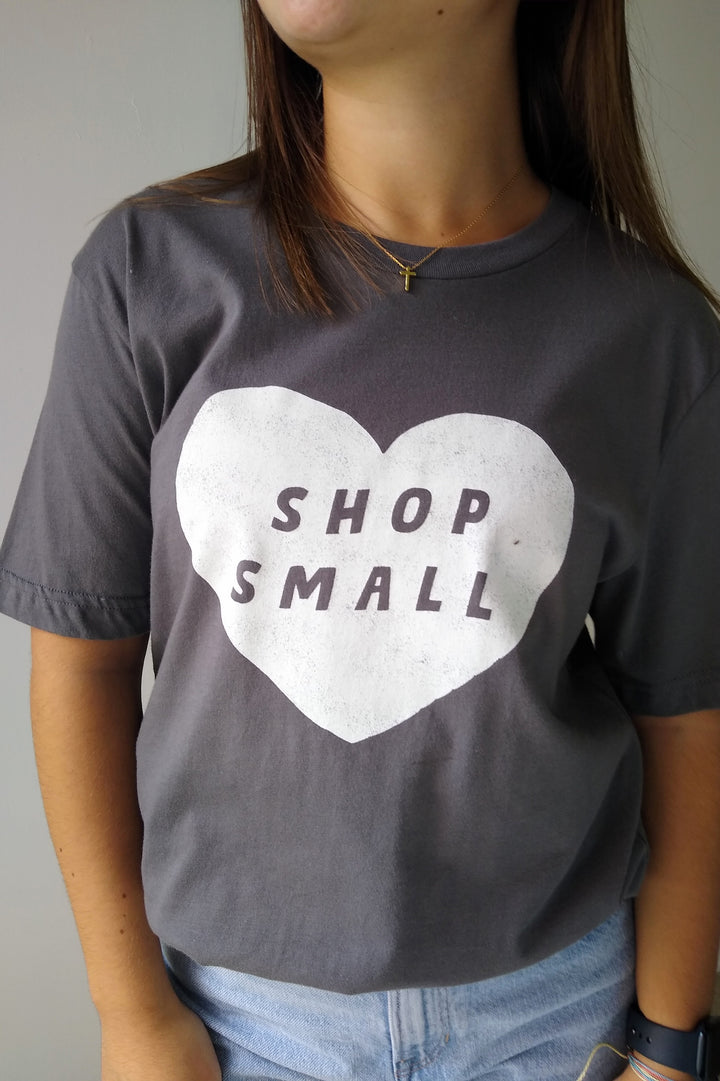 Grey Shop Small Heart Graphic Tee