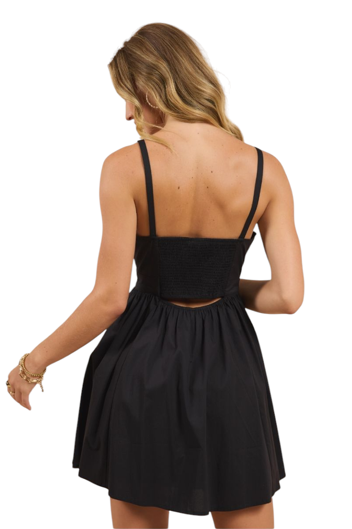 Sadie & Sage Black Shades On Front Cutout Mini Dress