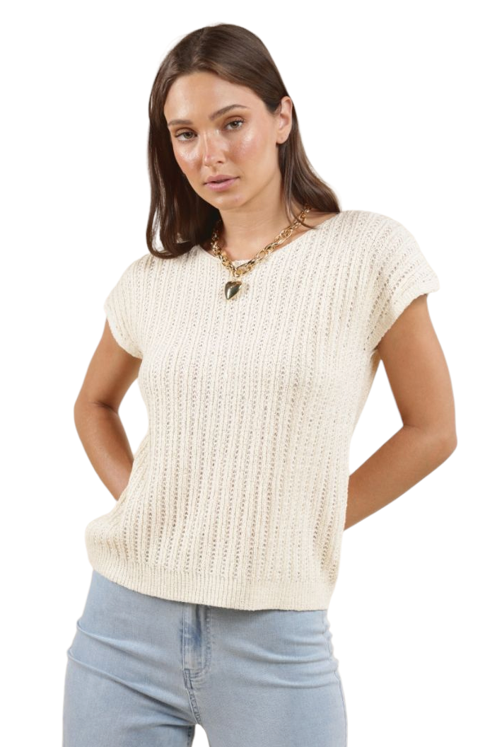 Sadie & Sage Cheese Board Knit Tank Sweater