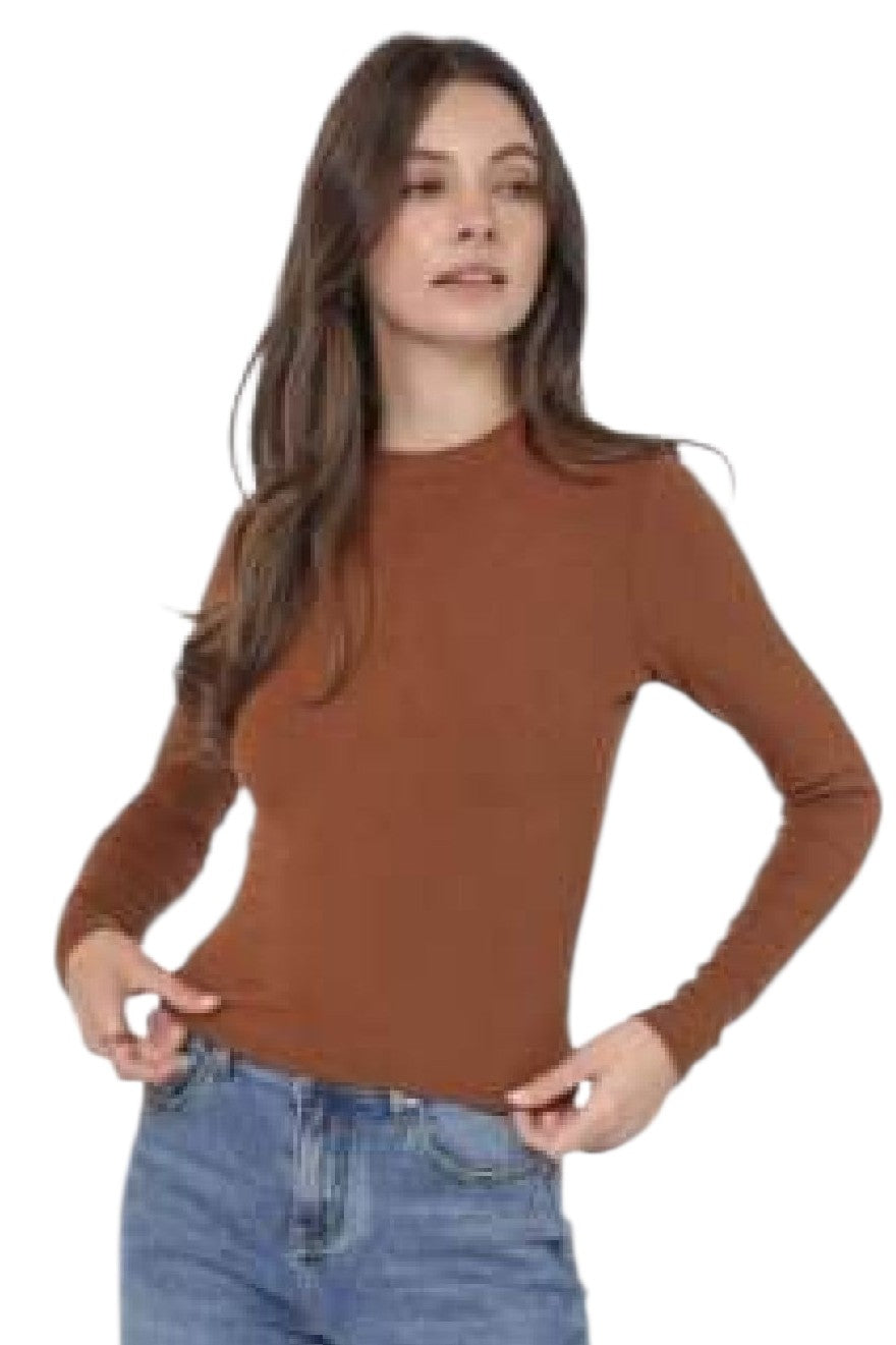 Sadie & Sage Brown Ronan Crewneck Top