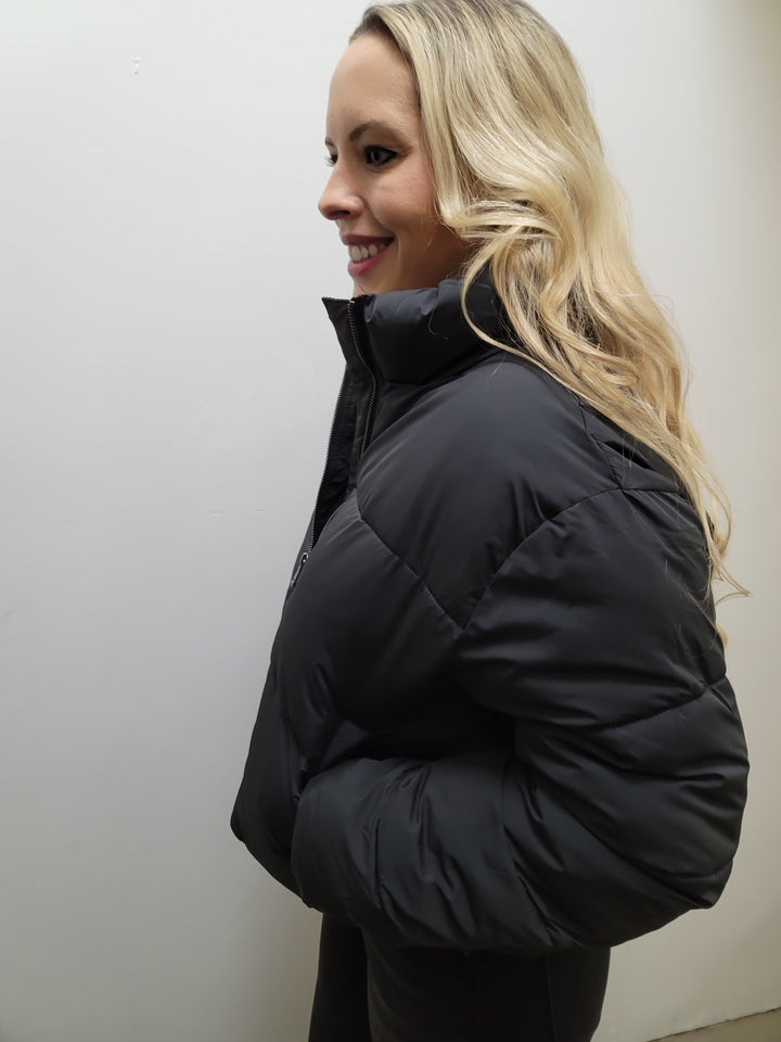 Black Quilted Puffer Jacket