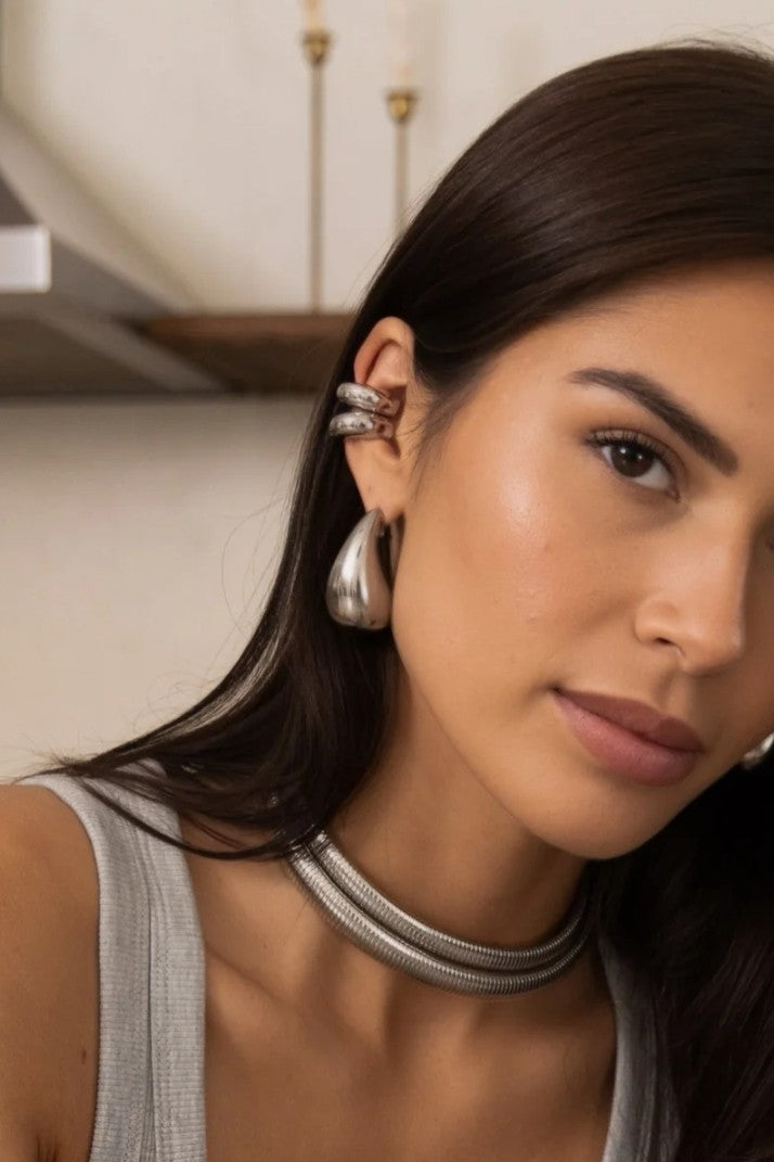 Elia Raindrop Silver Earrings