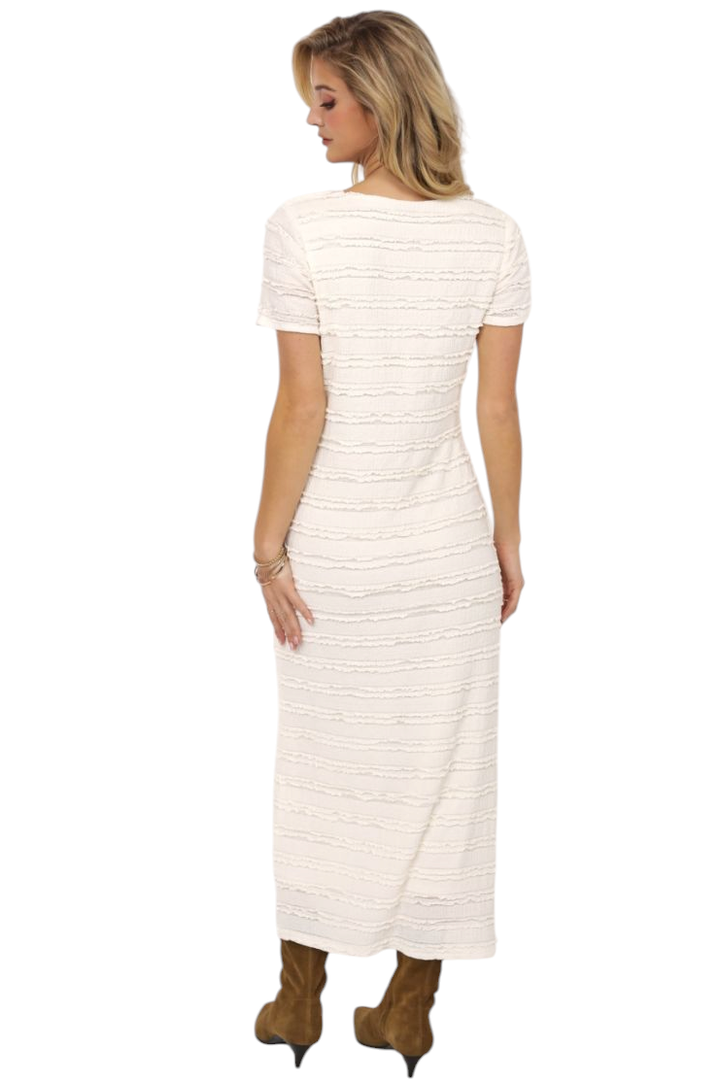 Sadie & Sage Ivory Wind Calls Knit Lace Midi Dress