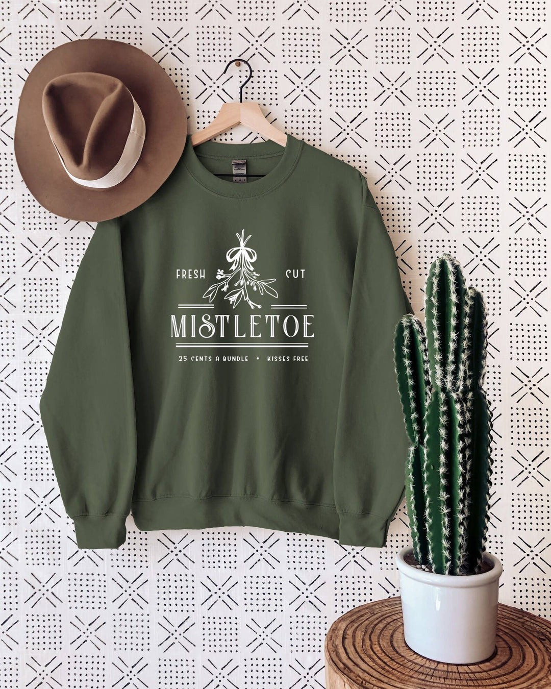 Mistletoe Green Christmas Crewneck Sweatshirt