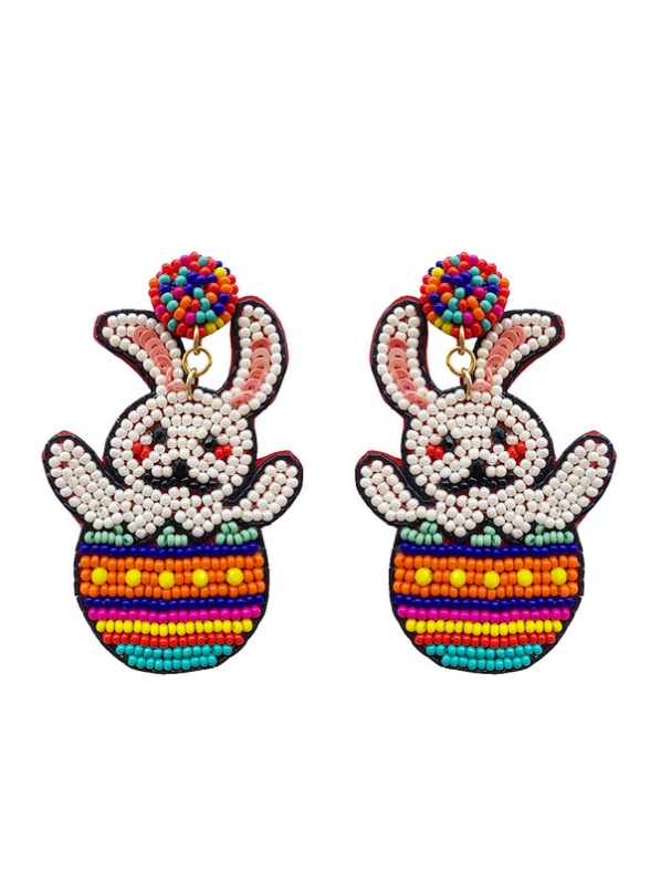 Multi Colored Easter Festivities Beaded Earrings