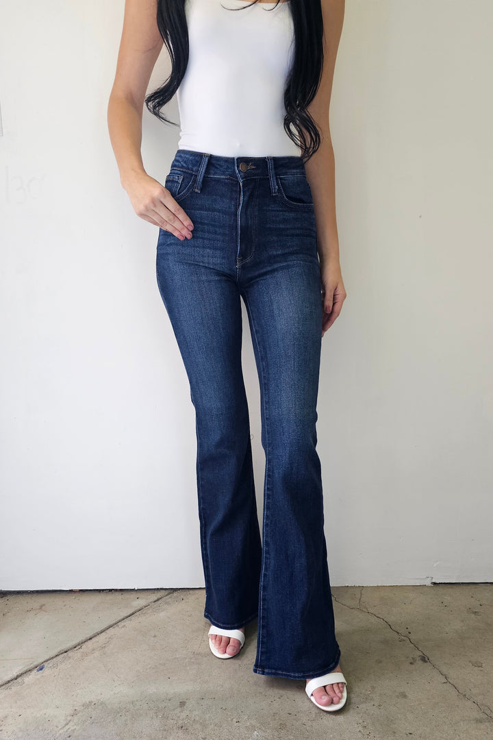 Just Black Denim Dark Wash HR Clean Bell Bottom Jean