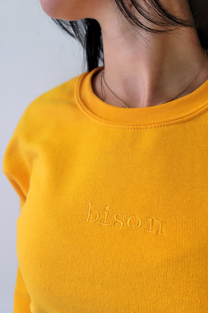 Bison Gold Embroidered Crew Neck Sweatshirt