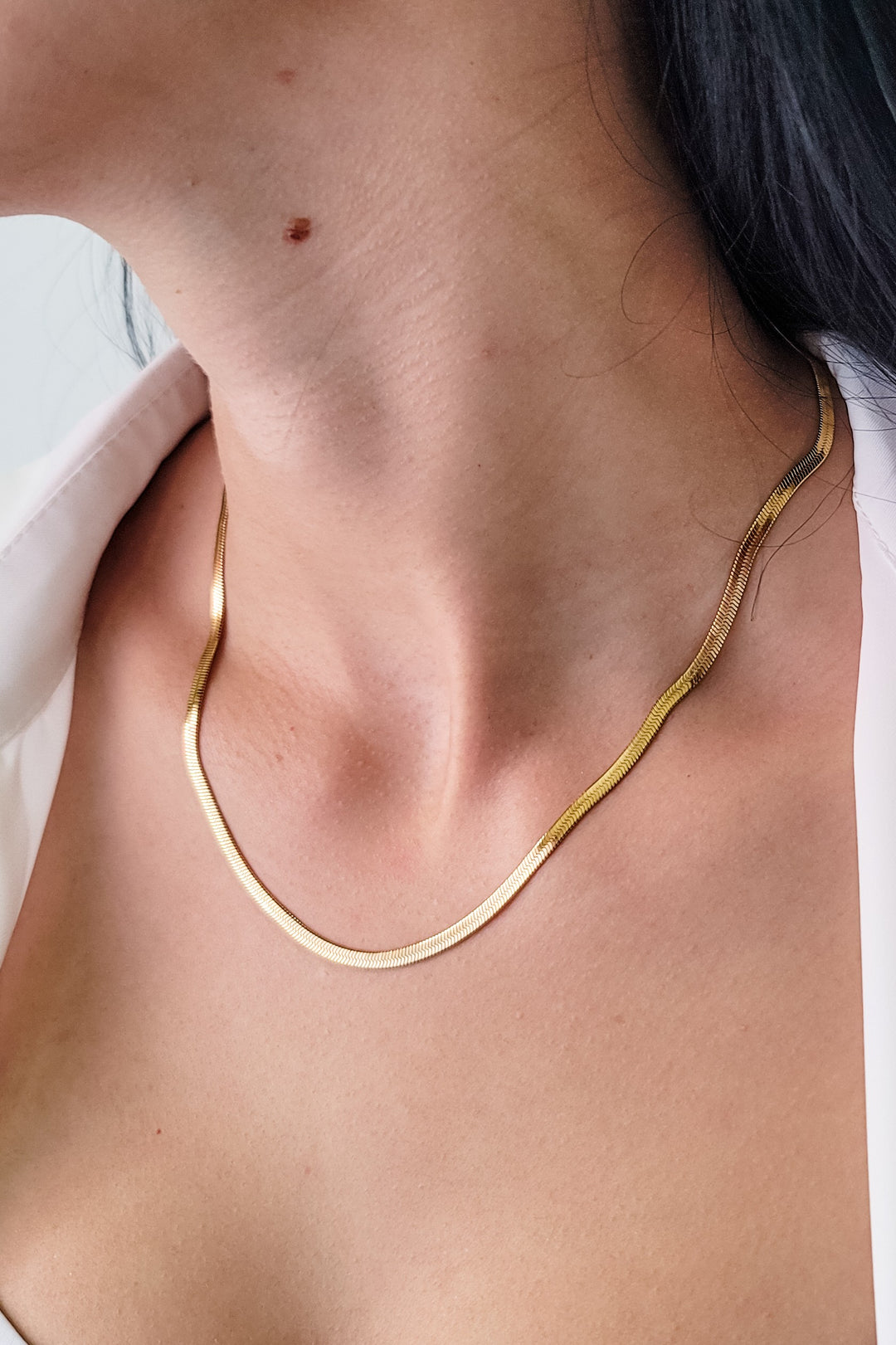 Gold Single Snake Necklace