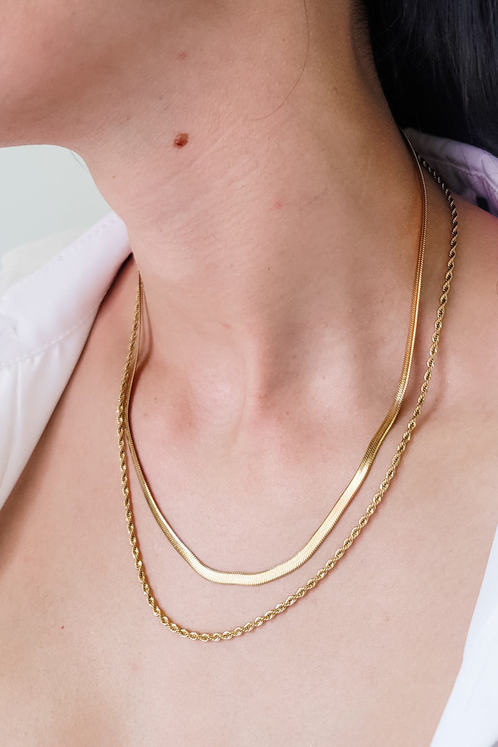 Gold Twisted Blade Necklace