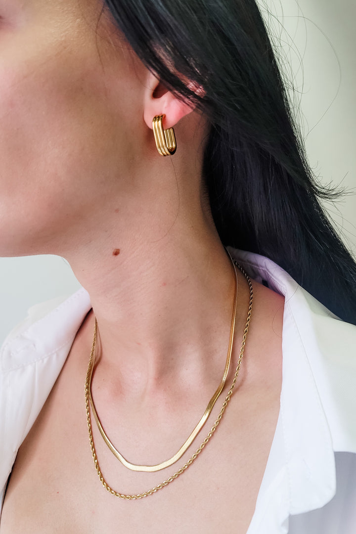 Gold Twisted Blade Necklace