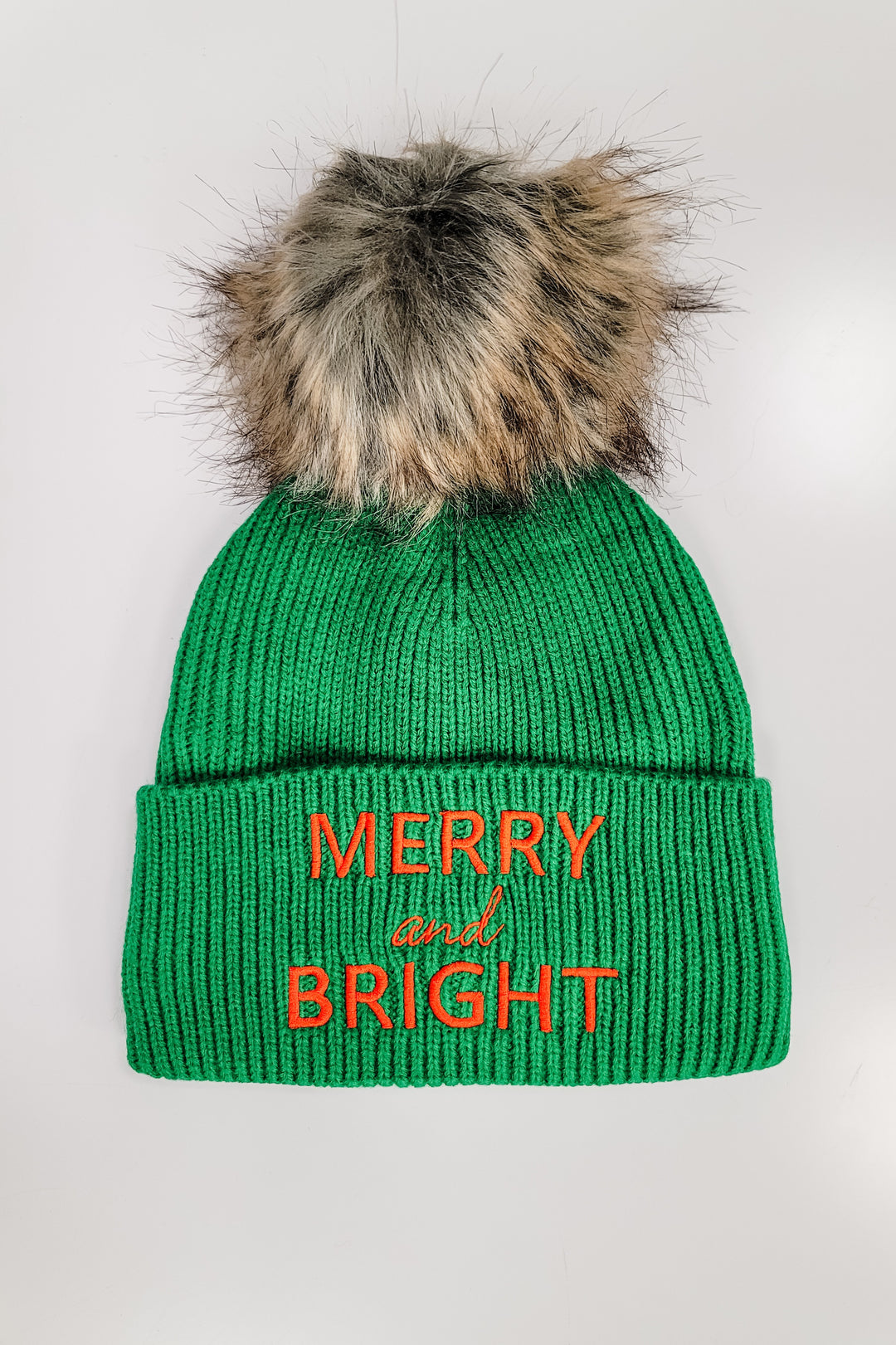 Green Merry & Bright Knit Pom Hat