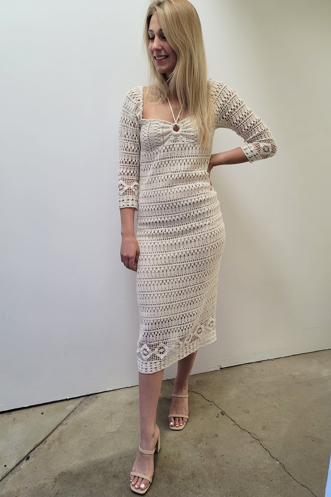 Lucy Paris Siesta Beige Crochet Dress Lucy Paris Siesta Beige Crochet Dress