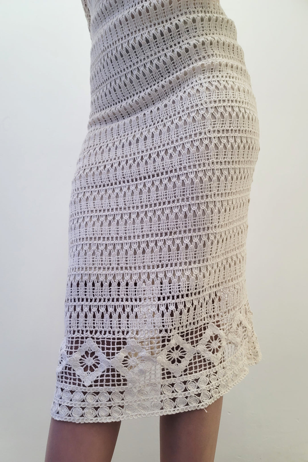 Lucy Paris Siesta Beige Crochet Dress