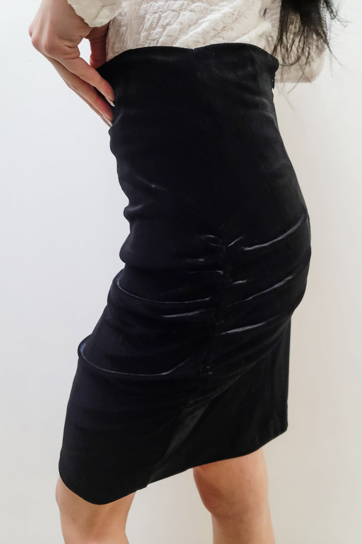 Bishop & Young Black Carlotta Side Ruche Skirt