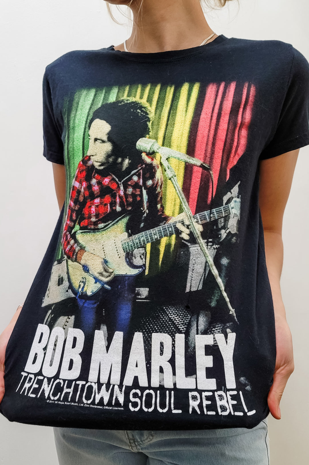 Bob Marley Trench Town Soul Rebel Black Vintage Graphic Tee