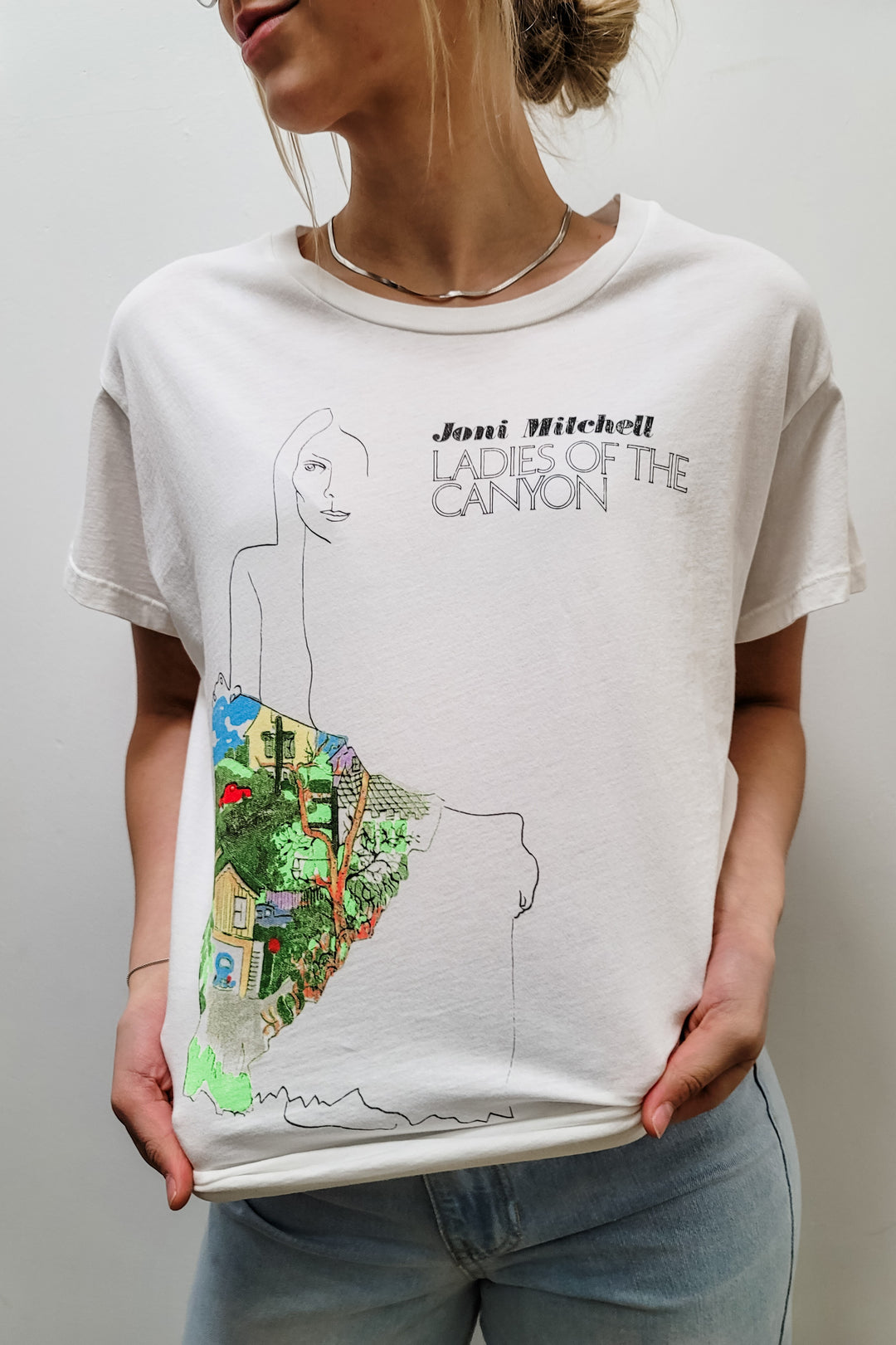 Day Dreamer Joni Mitchell Ladies Of The Canyon White Graphic Tee