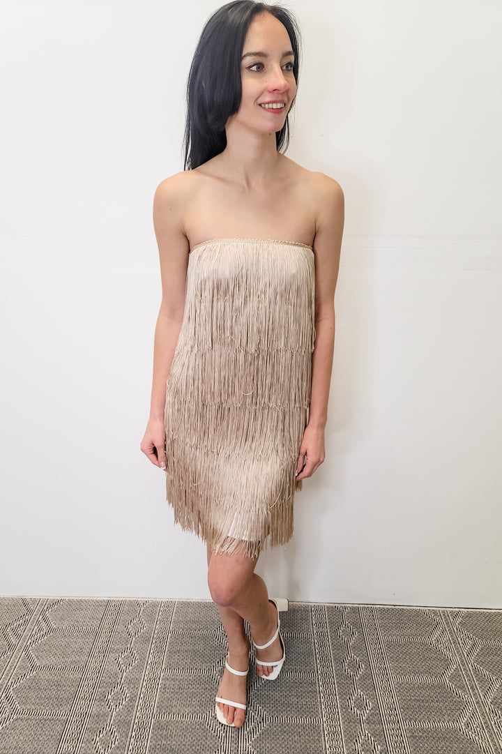 Yumi Kim Champagne Fringe Mini Dress