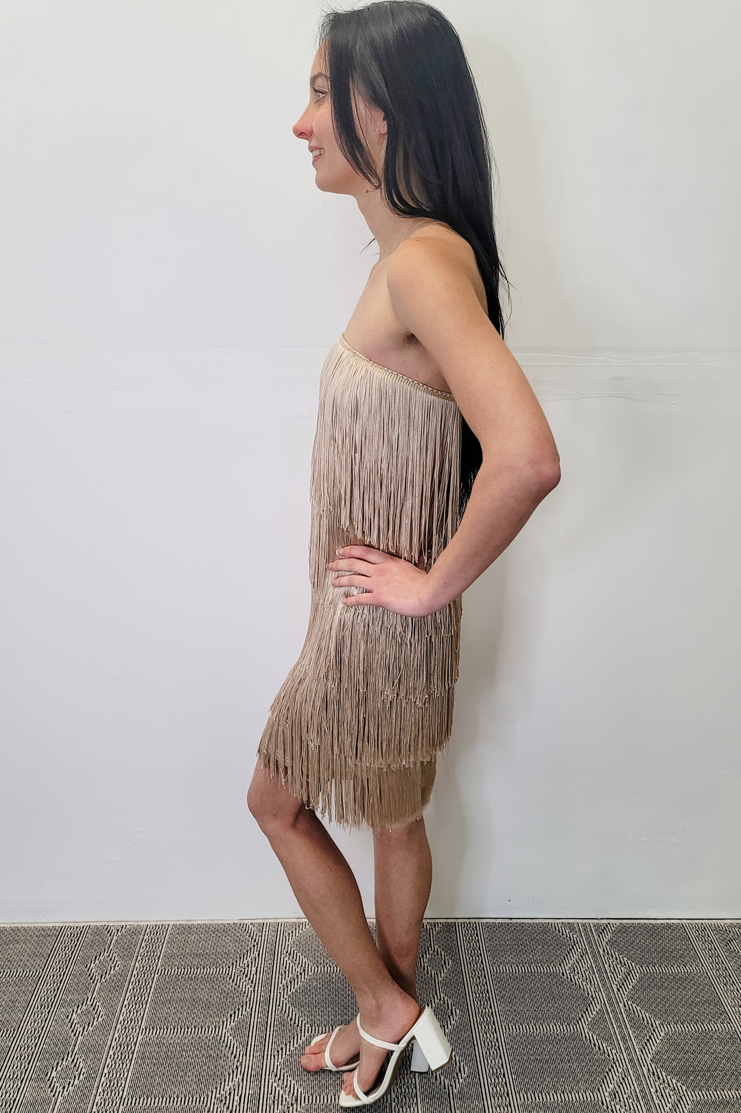 Yumi Kim Champagne Fringe Mini Dress