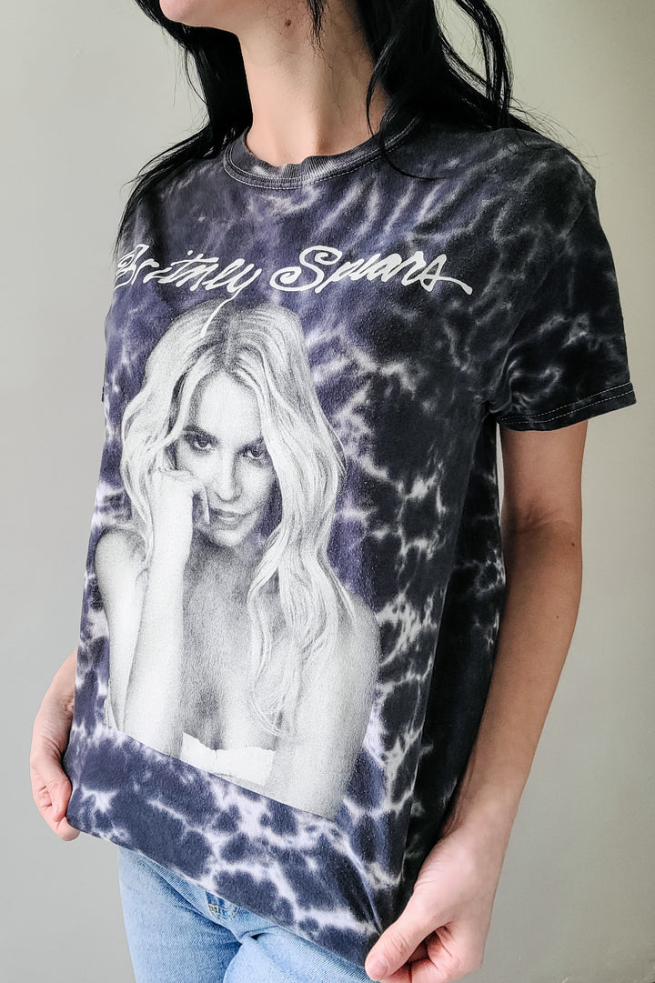 Britney Spears Charcoal Tie Dye Graphic Tee