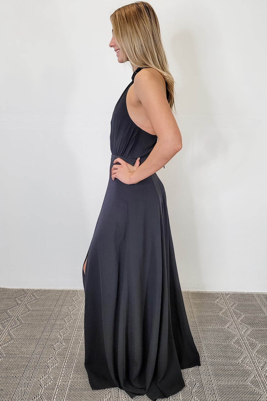 Yumi Kim Black Halter Neck Maxi Dress