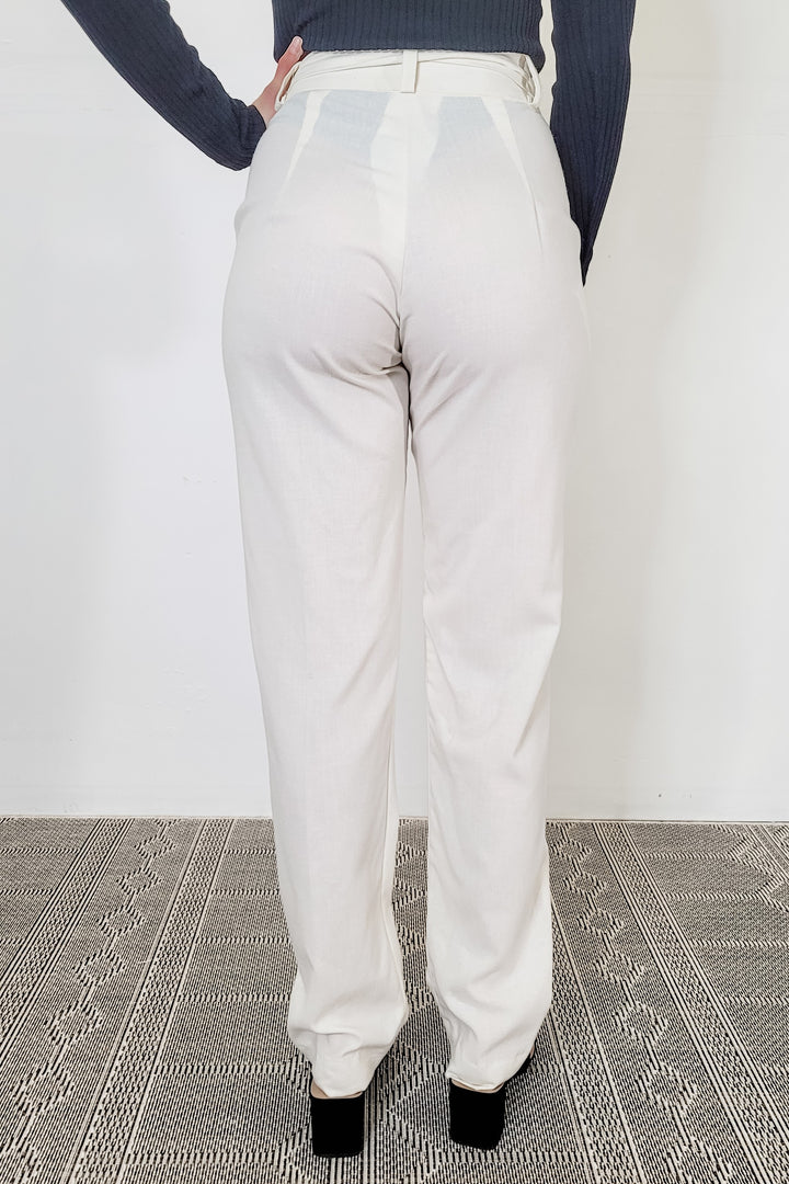 Yumi Kim White Linen Belted Pants